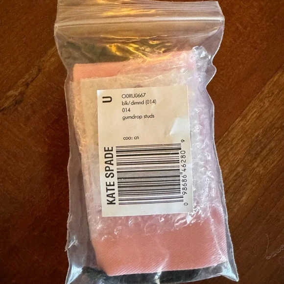 Kate Spade Gumdrop Stud Earrings Black Crystal NWT - Picture 3 of 5